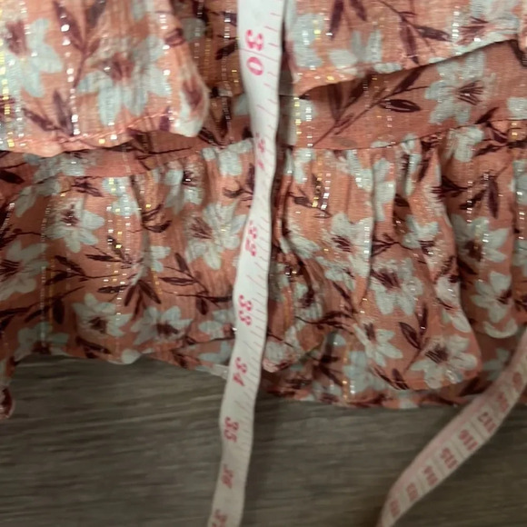 Rebecca Taylor Lucia silk Floral Dress Lurex Ruffle - Picture 14 of 14